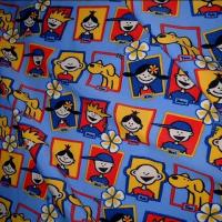 Lycra bleu de france portrait de bande dessinee