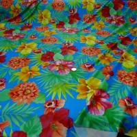 Lycra bleu hibiscus et dahlias 1