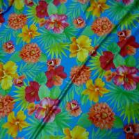 Lycra bleu hibiscus et dahlias 3 