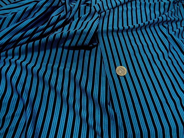 Lycra bleu rayures et lignes 1