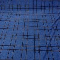 Lycra bleu roi quadrille noir 2 
