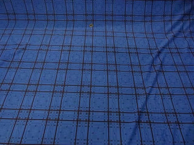 Lycra bleu roi quadrille noir 2