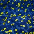 Lycra bleu saphir tapis de fleurs 1