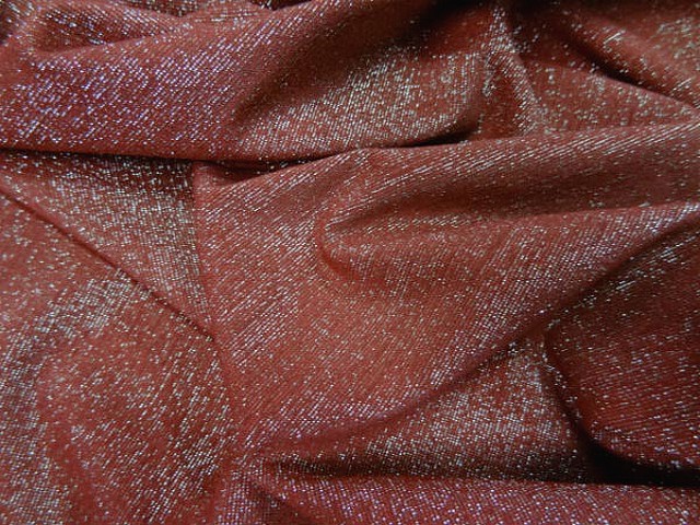 Lycra brique fils lurex or pale 4