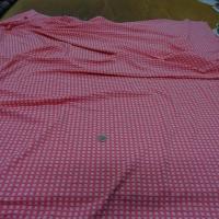 Lycra cloque a carreaux blanc et rose saumon 3 