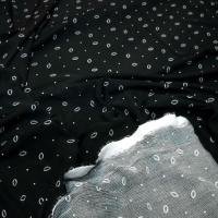 Lycra cotele noir pois et grains de riz 1