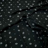 Lycra cotele noir pois et grains de riz 2