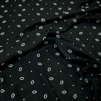 Lycra cotele noir pois et grains de riz 2 