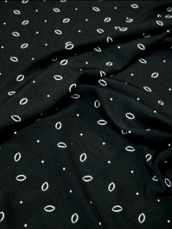 Lycra cotele noir pois et grains de riz 2 