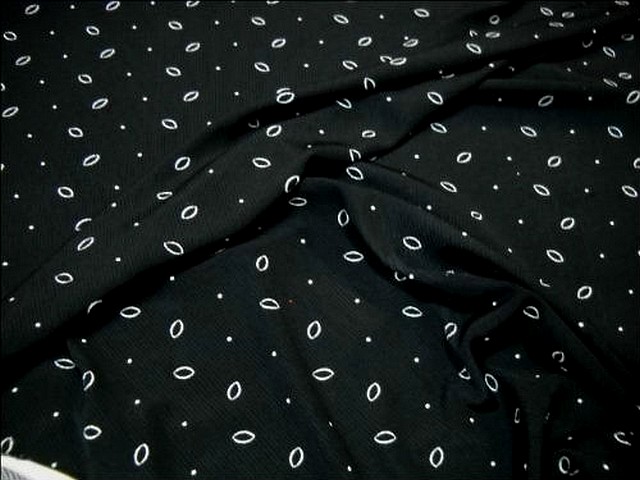 Lycra cotele noir pois et grains de riz 2