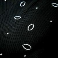 Lycra cotele noir pois et grains de riz 4 
