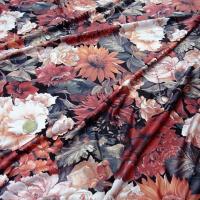 Lycra dahlias tournesol satin teintes d automne 1