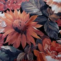 Lycra dahlias tournesol satin teintes d automne 4 