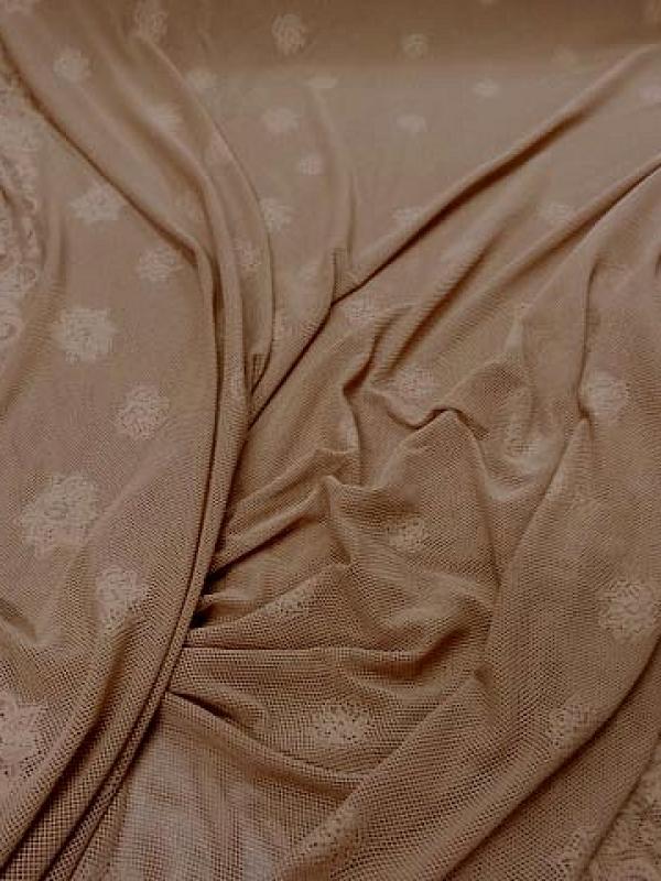 Lycra dentelle avec embases caramel mou 2 