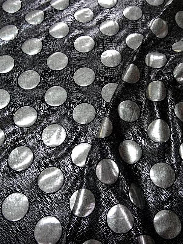 Lycra disco a pois argent