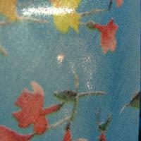 Lycra fin bleu azur fleuri 4 