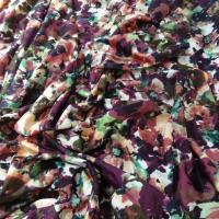 Lycra fin fleuri prune et vert bouteille 2 