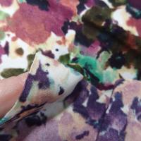 Lycra fin fleuri prune et vert bouteille 4 