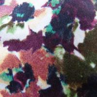 Lycra fin fleuri prune et vert bouteille 5 