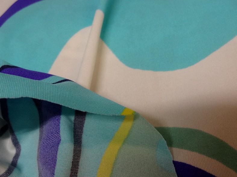 Lycra fin imprime roche magma teinte opale turquoise violet