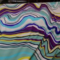 Lycra fin imprime roche magma teinte opale turquoise violet 1