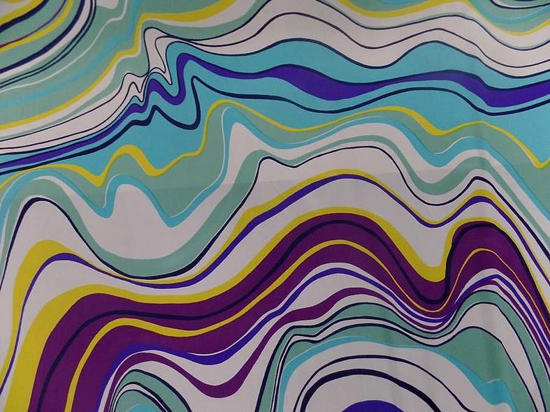 Lycra fin imprime roche magma teinte opale turquoise violet 4