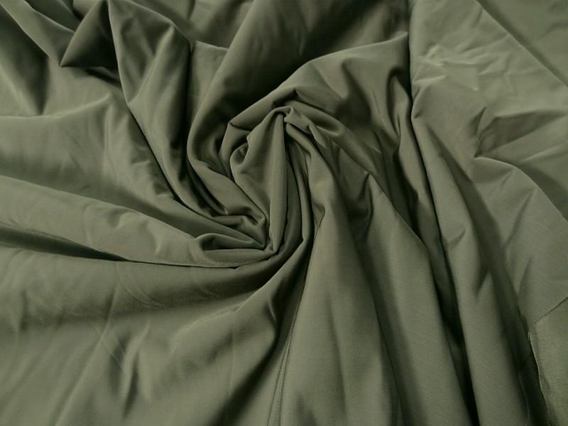 Lycra fin satine kaki fonce 1