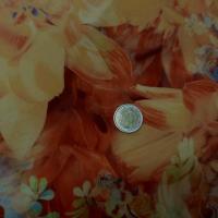 Lycra fleur de nenuphar teintes aurore et corail