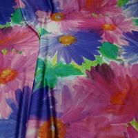 Lycra fleurs de gerbera rose et indigo 3 