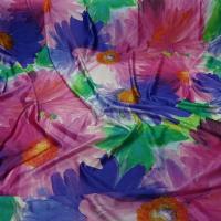 Lycra fleurs de gerbera rose et indigo 4 