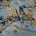 Lycra fleurs de nenuphar teinte bleu 1 