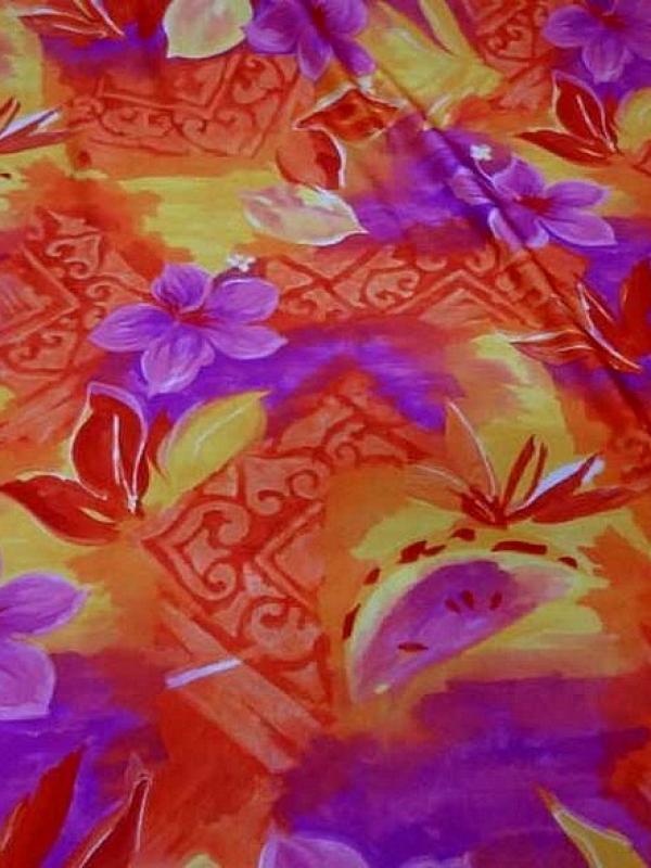 Lycra fleurs exotiques rose magenta jp
