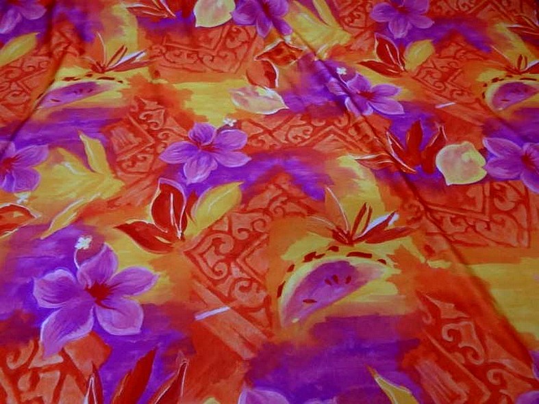 Lycra fleurs exotiques rose magenta jp