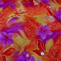 Lycra fleurs exotiques rose magenta 1 