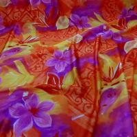 Lycra fleurs exotiques rose magenta 2 