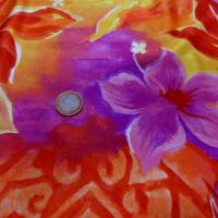 Lycra fleurs exotiques rose magenta 3