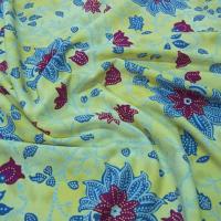 Lycra fond marbre jaune pale fleurs passiflore 3