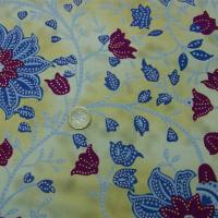 Lycra fond marbre jaune pale fleurs passiflore 5