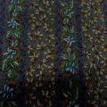 Lycra imprime faux tissage diagonal fleuri 1 