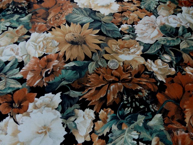 Lycra imprime fleurs ton de terre 2