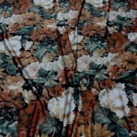 Lycra imprime fleurs ton de terre 3 