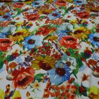 Lycra imprime fleurs vives 1