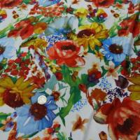 Lycra imprime fleurs vives 2
