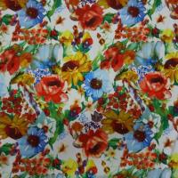 Lycra imprime fleurs vives 3