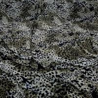 Lycra imprime peau de leopard blanc noir kaki 6 