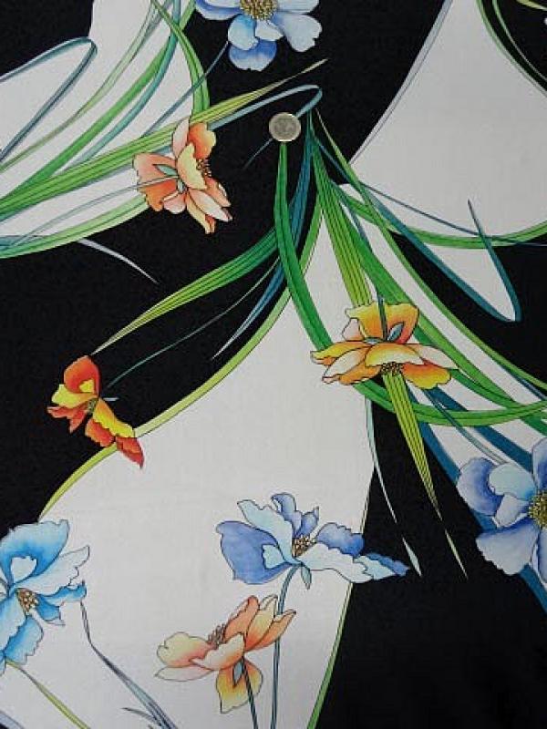 Lycra iris sur fond noir et blanc 1 
