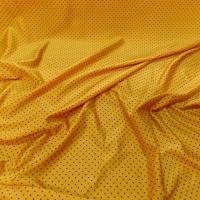 Lycra jaune bouton d or pois noir fin 