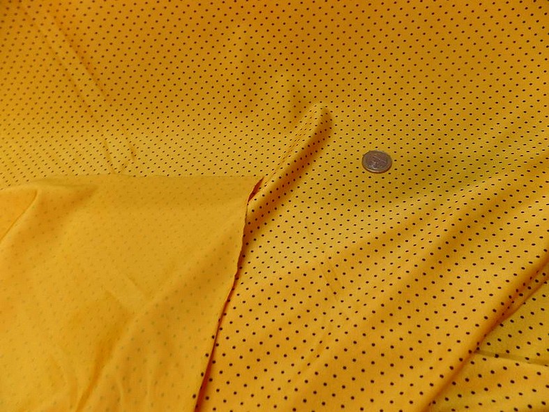 Lycra jaune bouton d or pois noir fin 4