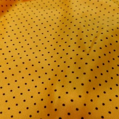 Lycra jaune bouton d or pois noir fin 5 