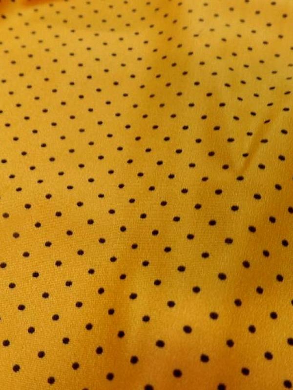 Lycra jaune bouton d or pois noir fin 5 